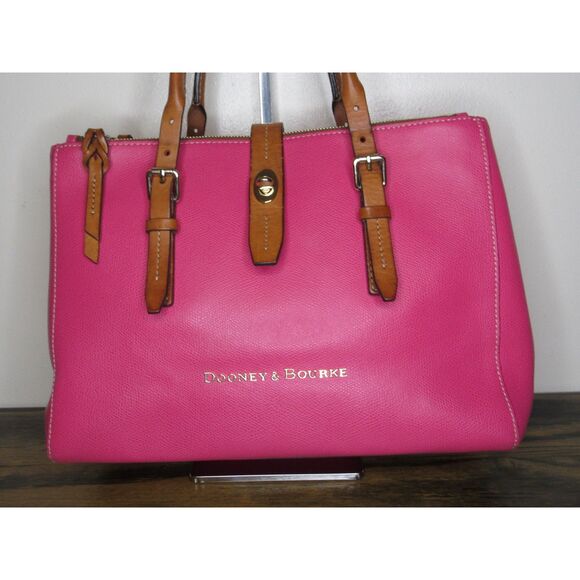 RARE Dooney & Bourke Fuchsia Tote – Rainbow Chevron Lining – Lucca Collection - Picture 4 of 15